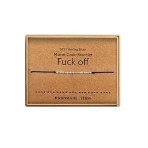 Morse Code Bracelet for Women Inspirational Funny Friend Gift Sterling Silver